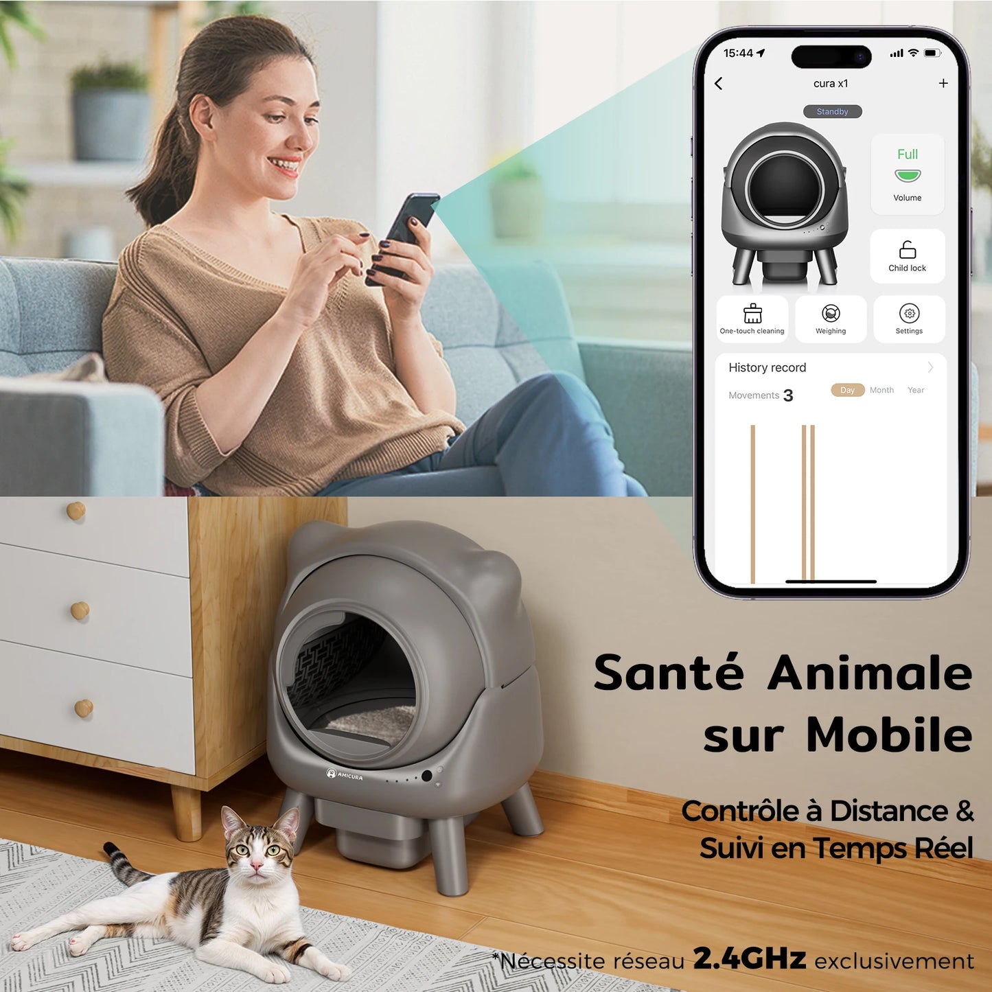 PURA V3 | Litière autonettoyante connectée + 1 an de sac offert