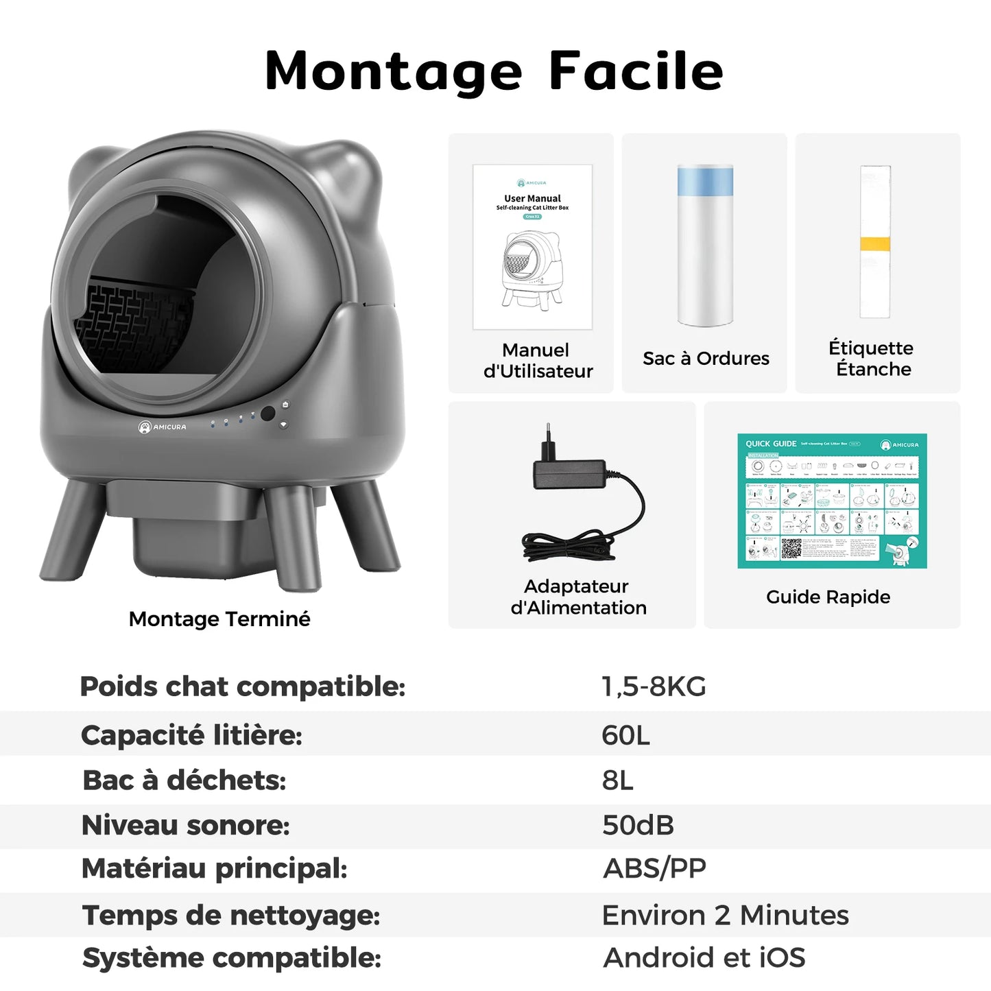 PURA V3 | Litière autonettoyante connectée + 1 an de sac offert